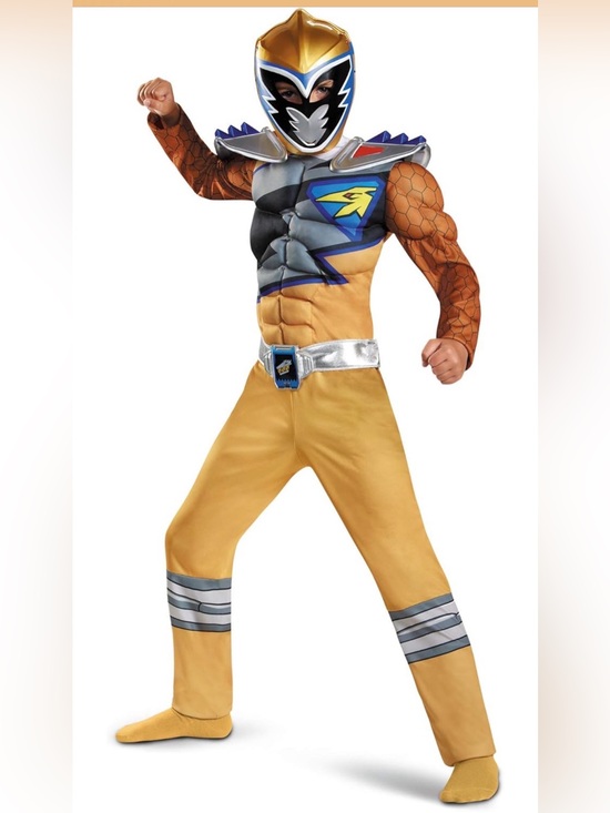 Disguise Other - Power Rangers Dino Super Charge Gold Ranger Boys Costume Small (4/6) NEW